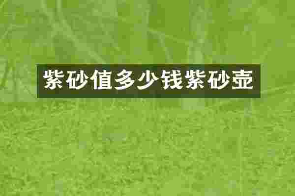 紫砂值多少钱紫砂壶