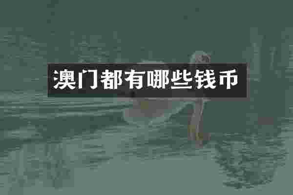澳门都有哪些钱币