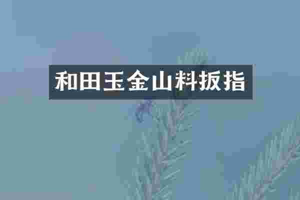 和田玉金山料扳指