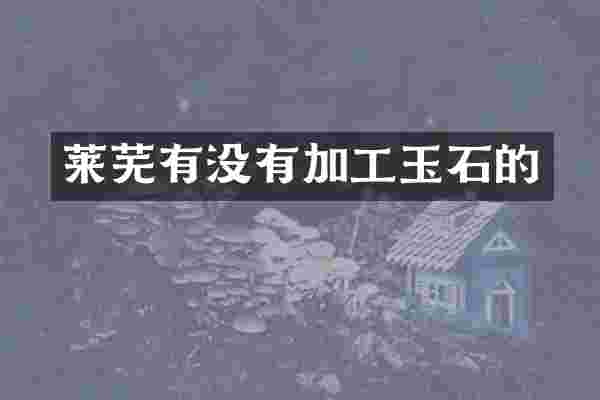 莱芜有没有加工玉石的
