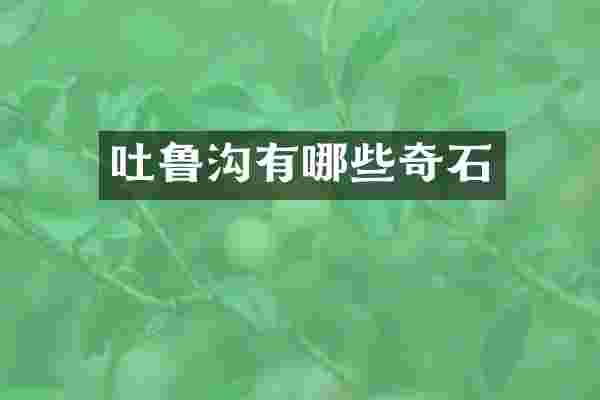 吐鲁沟有哪些奇石