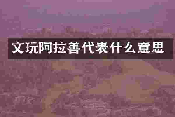 文玩阿拉善代表什么意思