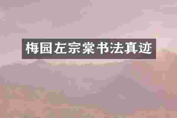 梅园左宗棠书法真迹