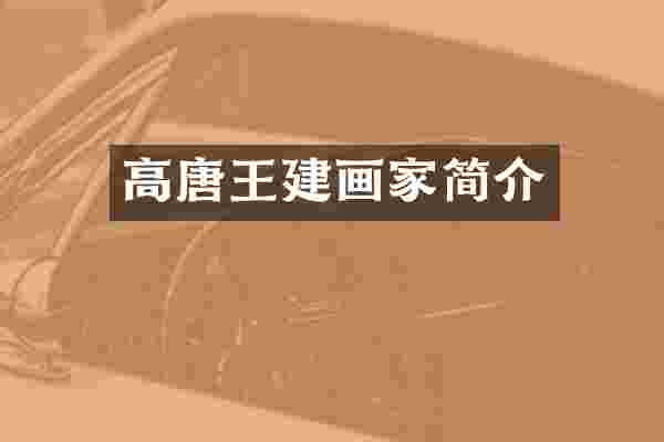 高唐王建画家简介