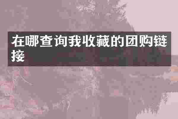 在哪查询我收藏的团购链接