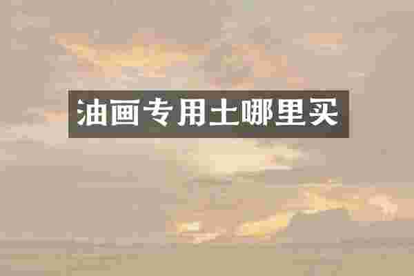 油画专用土哪里买