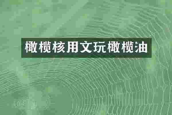橄榄核用文玩橄榄油