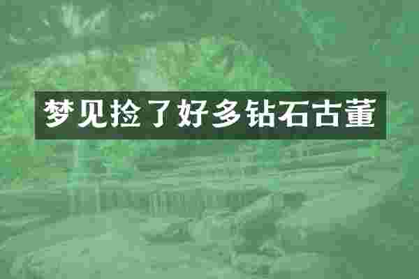 梦见捡了好多钻石古董