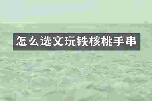 怎么选文玩铁核桃手串