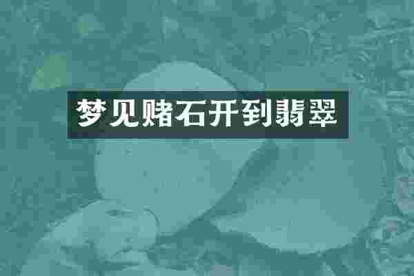 梦见赌石开到翡翠