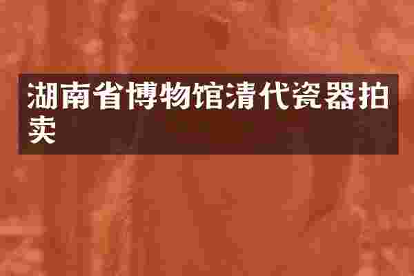 湖南省博物馆清代瓷器拍卖