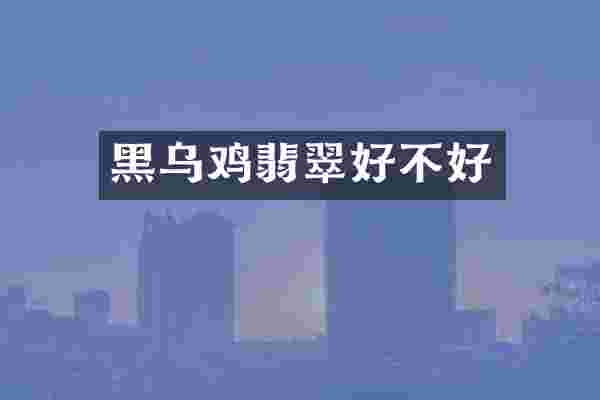 黑乌鸡翡翠好不好