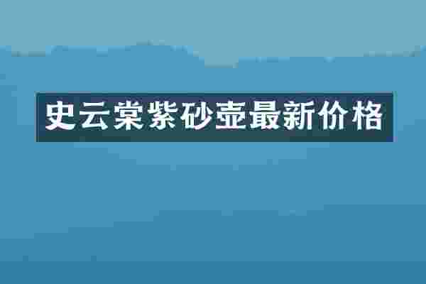 史云棠紫砂壶最新价格