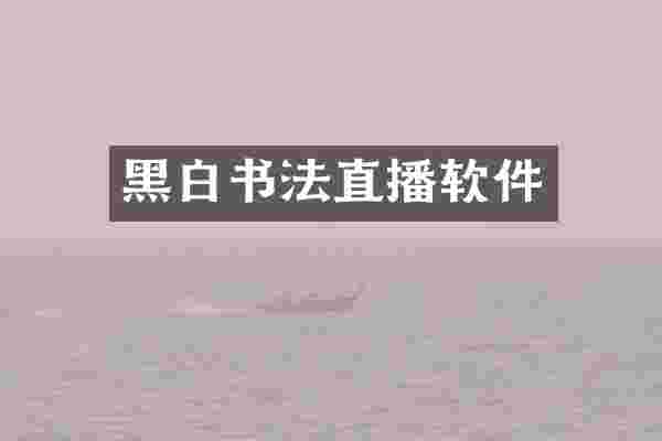 黑白书法直播软件