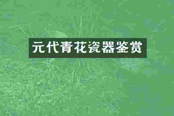 元代青花瓷器鉴赏