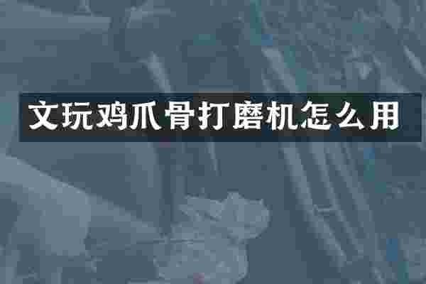 文玩鸡爪骨打磨机怎么用
