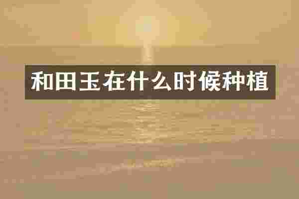 和田玉在什么时候种植