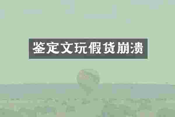 鉴定文玩假货崩溃