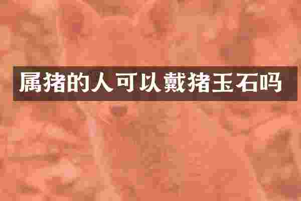 属猪的人可以戴猪玉石吗