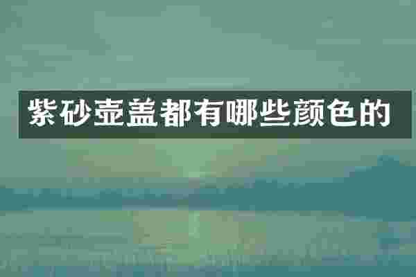 紫砂壶盖都有哪些颜色的