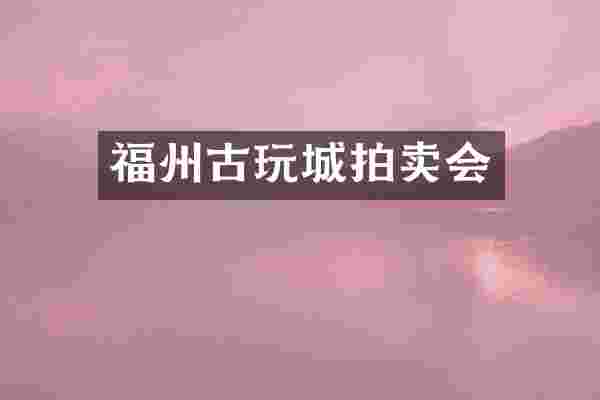 福州古玩城拍卖会