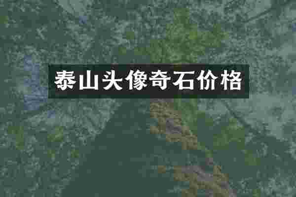 泰山头像奇石价格