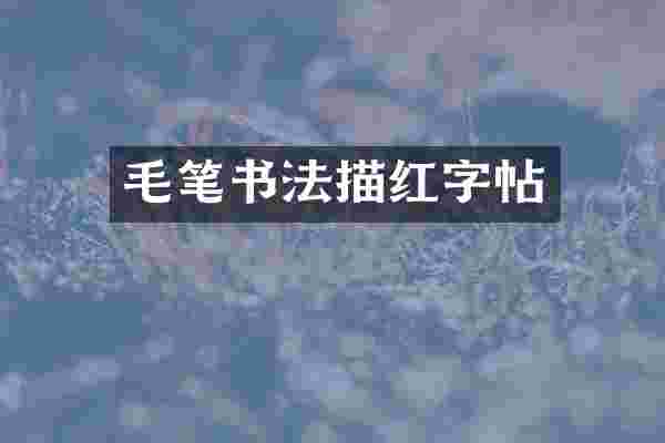 毛笔书法描红字帖