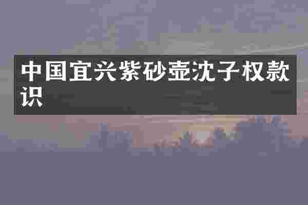 中国宜兴紫砂壶沈子权款识
