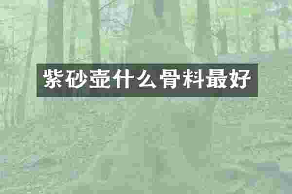 紫砂壶什么骨料最好