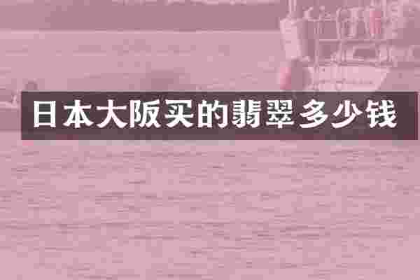 日本大阪买的翡翠多少钱