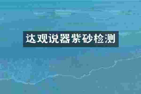 达观说器紫砂检测