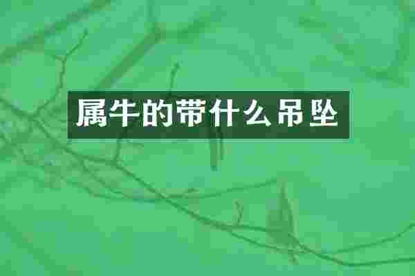 属牛的带什么吊坠