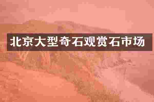 北京大型奇石观赏石市场