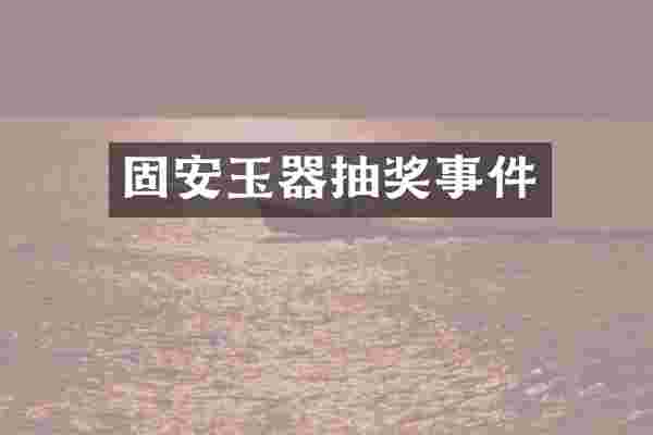 固安玉器抽奖事件