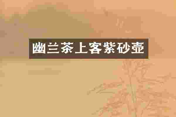 幽兰茶上客紫砂壶