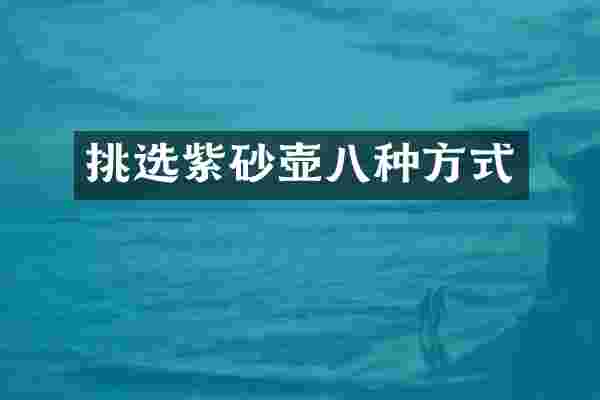 挑选紫砂壶八种方式