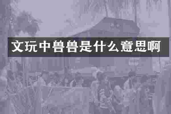 文玩中兽兽是什么意思啊
