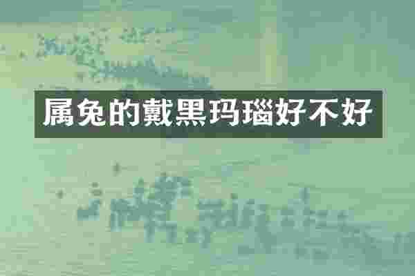 属兔的戴黑玛瑙好不好