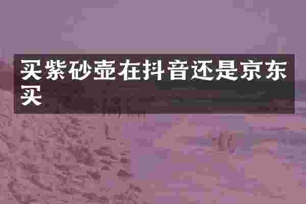 买紫砂壶在抖音还是京东买
