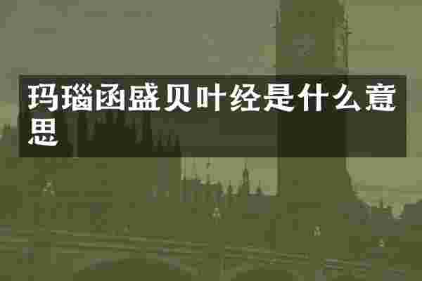 玛瑙函盛贝叶经是什么意思