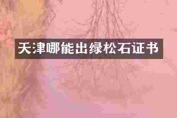 天津哪能出绿松石证书
