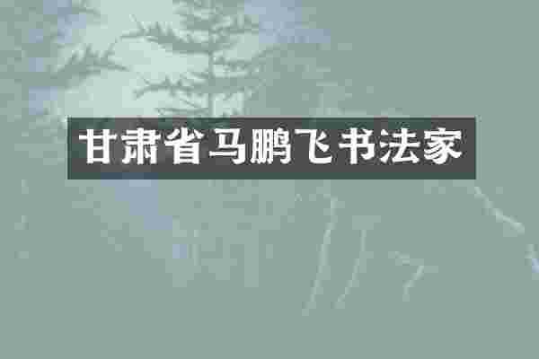 甘肃省马鹏飞书法家