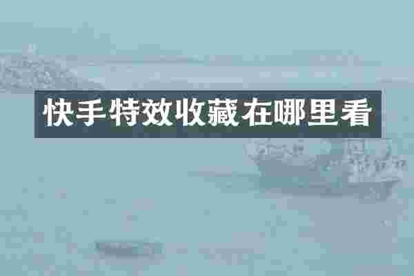 快手特效收藏在哪里看