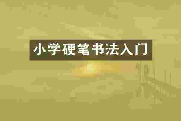 小学硬笔书法入门