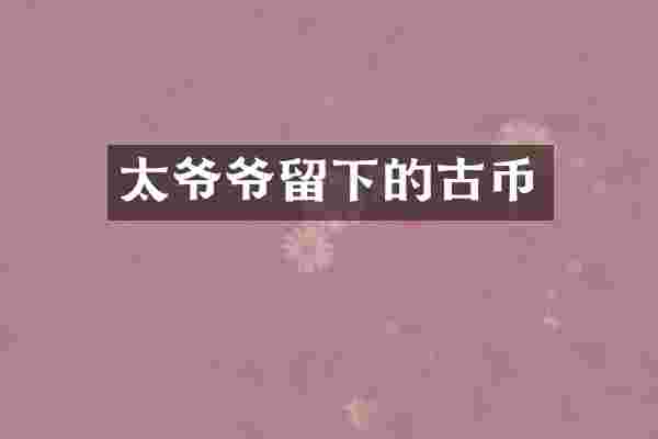 太爷爷留下的古币