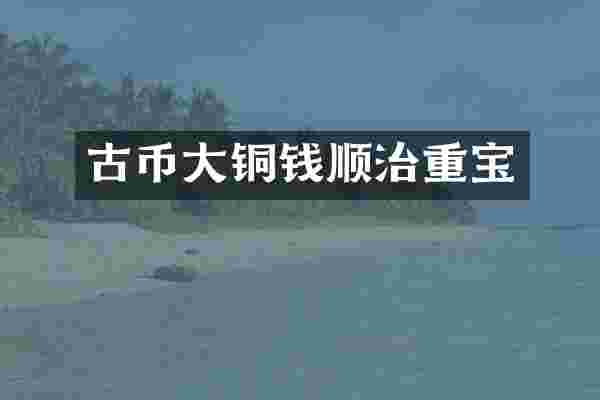 古币大铜钱顺治重宝