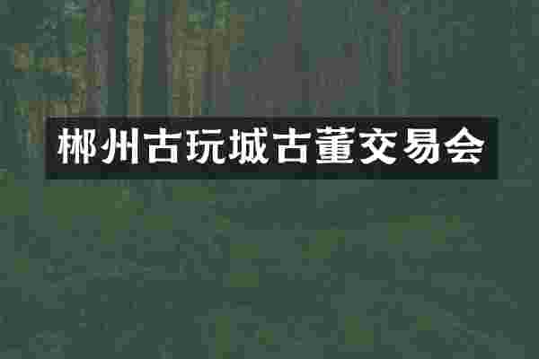 郴州古玩城古董交易会