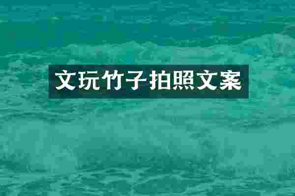 文玩竹子拍照文案
