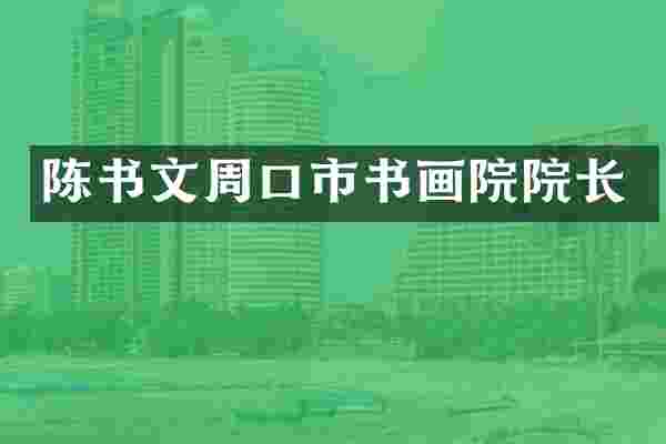 陈书文周口市书画院院长
