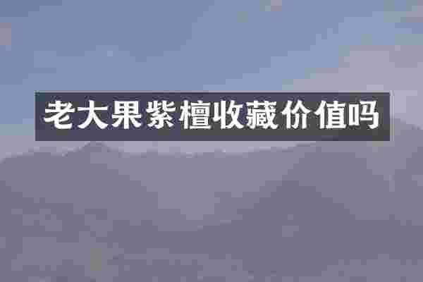 老大果紫檀收藏价值吗